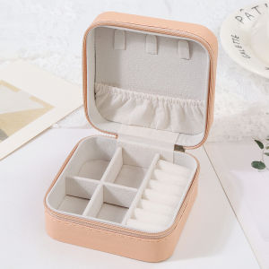 Portable Jewelry Box Zipper Leather Storage Organizer Velvet Jewelry Accessories storage bag bracelet earring