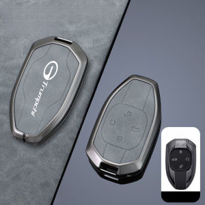 Alloy Car Key Case Cover Fob Shell for GAC Trumpchi GS4 GM8 GA3 GA6 SGS7 GA4 GS5 GS3 Legend GS8 Key Holder Zinc Alloy Grey Leather Fpb Shell Keychains