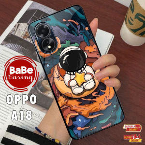 Casing Case Oppo A18 Astronot Bulet Casing Hardcase Softcase Glossy