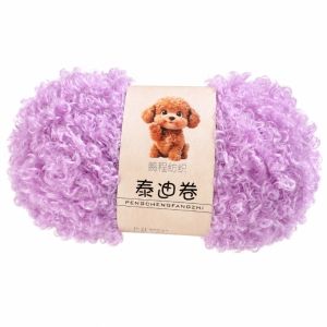 XIJIBAN Len vòng Sợi xoăn Mềm mại bông xốp 50g/cuộn Sợi bông mềm mại Vải nhung san hô Sợi Chenille Đồ chơi nhồi bông móc len