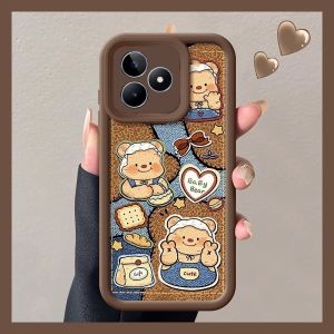 Phone Case Honor 400 Lite Honor400Lite Cute Vintage Butter Bear Soft Casing with Plush Doll Lanyard Lens Protection Shockproof Silicone Soft Cover 2025