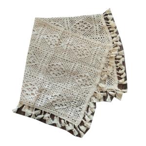 Newborn Baby Photography Props Blankets Vintage Tassel Blanket for Hollow Basket Filler Photo Ornament