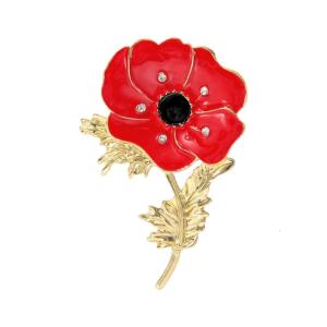 Exquisite Enamel Poppies Flower Brooch Vibrant Poppies Brooch Artistic Lapel Pin Accessory For Women Evening Event
