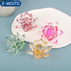 E-WOITD 60Mm Thạch Anh Pha Lê Hoa Sen Thủ Công Mỹ Nghệ Thủy Tinh Phong Thủy Đồ Trang Trí Bức Tượng Nhà Đám Cưới Đảng Trang Trí Nội Thất Quà Tặng Lưu Niệm May Mắn Pha Lê Hoa Sen Trang Trí