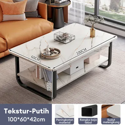 Meja Tamu Minimalis Meja Kopi Meja Motif Marmer Solid Meja Tamu Besi Meja Samping Meja Ruang Tamu