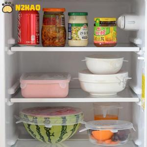 【N2HAO】 6pcs Silicone Covers Adaptable Silicone Lids Universal Dish Stretch Keeping Fresh Airtight Cover Silicone Food Lids For Kitchen