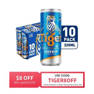 Tiger Lager Beer Can 10 X 320ML