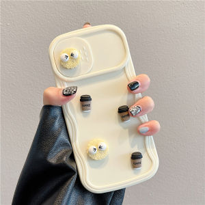 CrashStar เคส3D ซิลิโคนนิ่มป้องกันกล้องเลื่อนน่ารักสำหรับ iPhone 16 15 14 Pro Max 13 12 11 Pro Max แฟชั่นกันกระแทกพร้อมเลนส์คลุมทั้งหมดป้องกันกล้อง