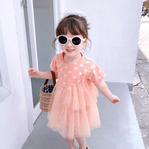 Girl Dress Cotton Dress Lace Dress Dot Dress Midi Drss Age 3-7-year-old 80-130cm