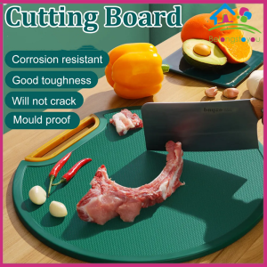 Vertical Chopping Board Household Food-Grade Double-sided PE Chopping Board Antibacterial Anti-mildew Waterproof Round Rotatable Cutting Board Kitchen Non-Slip Round Chopping Board Vertical Hanging Plastic Sticky Board Cutting Tools