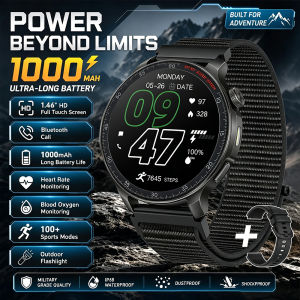 New Smartwatch 1.46 Inch Screen Bluetooth Call Message Push Flashlight Sport for Men Women Compatible Android IOS Birthday Gift