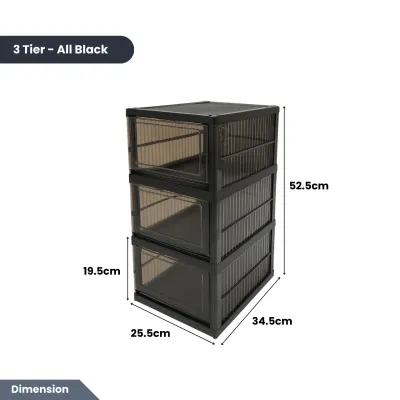Easyhome.sg | Foldable Shoe Box | Stackable Shoe Storage Cabinet | Clear Door Shoe Organizer Rack