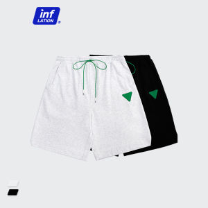 INFLATION 2022 spring campus student sports vitality tide brand green triangle small element stitching loose men casual shorts