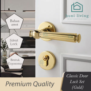 Gagang Pintu Gaya Eropa Pegangan pintu Door Handle Lock Door Model Classic Klasik Gold Emas Bedroom Living Room Mechanical Anti-Theft