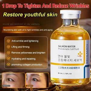 Salmon Water Glow Anti-Wrinkle Essence Yellowing Brightening Luminous Water Shrink Pores Wet Compress Essence Moisturizing 水光抗皱精华液