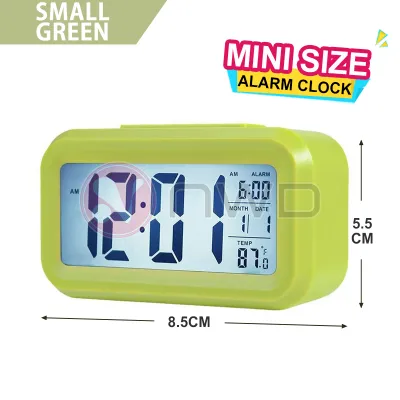 《 𝗔𝗨𝗧𝗢 𝗦𝗘𝗡𝗦𝗢𝗥 》Digital LCD Smart Temperature Mute Backlight Alarm Clock Snooze Temperature Date Student Jam Meja 闹钟