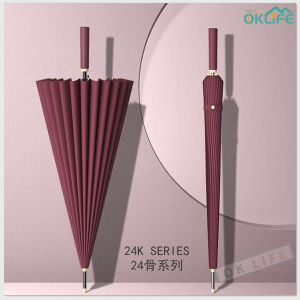 -OKLIFE. SG--24 bone long handle automatic umbrella/double umbrella/Super wind resistant long handle straight umbrella