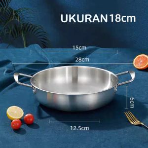 Panci Masak Mangkok Korean Ramen Ramyun Noodle Soup Cocking Pot Stainless Gold 18 20 22 cm -ZS