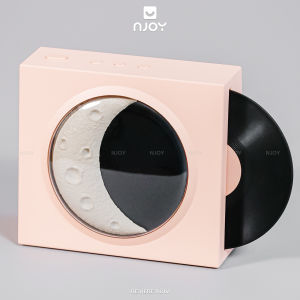 Loa Bluetooth Đĩa Than Xoay Mặt Trăng Retro Cổ Điển Có Đèn Để Bàn Trang Trí Phòng Ngủ Quà Sinh Nhật