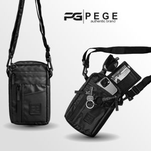 Tas Selempang Pouch Pria PEGE Karitz Tas Hape Mini Casual Bahan Waterproof Antiair - PG 9062