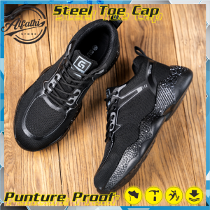 [Promo] Sepatu Safety Sport Alfathi New By Guyisa Jet Black | Sepatu Safety Sport | Sepatu Kerja | Sepatu Pabrik | Sepatu Casual | Safety Sneakers | Sepatu Safety Import
