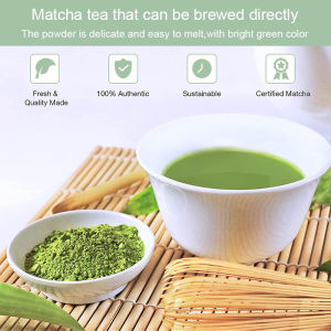 Organic Unsweetened Matcha Powder 100g – Green Tea for Latte Baking & Energy