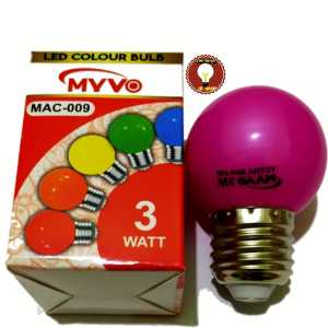 Lampu LED Dekorasi / Led Warna Unggu 3 Watt / Bohlam LED MYVO Ping Pong E27