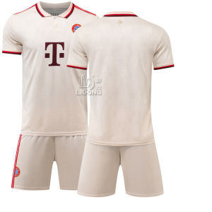 2425 Bayern II Away Light Lotus Root Starch No. 9 Kane 19 Davis 6 Kimixi Soccer Suit Set Jersey