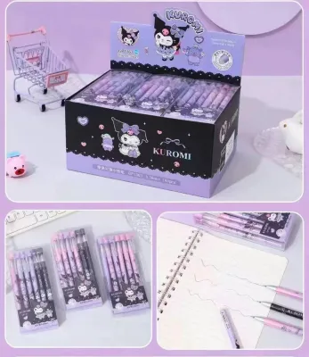 AS 12pcs/set Kuromi Erasable Press Pen Student Stationery