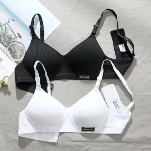 MiWear Thin cotton wireless gathered Girls bra Women Students Cotton Without Steel Ring bras