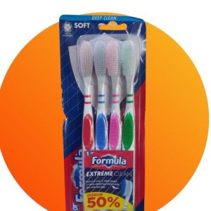 SIKAT GIGI FORMULA SOFT isi 4 pcs Extreme Clean bulu lembut Isi 3 & 4 (Pack) Sikat Gigi Formula Extreme Clean / Sikat Gigi Formula Soft - Isi 4