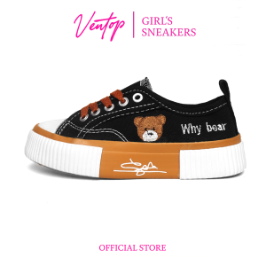Sepatu Sneakers Anak Perempuan VENTOP Teddy Low Coklat | Lucu Stylish & Nyaman Dipakai Harian