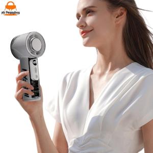 3000mAh Handheld Turbo Fan LED Digital Display Small Desktop Cold Fan Battery Operated Cooling Fan for Camping Hiking Outdoor Activities
