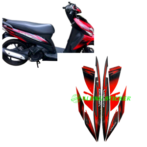STIKER STRIPING LIS LES BODY MOTOR VARIO CW 110 2006 WARNA HITAM-MERAH 1SET STANDAR