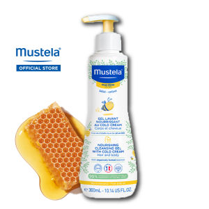 MUSTELA Nourishing Cleansing Gel with Cold Cream with Organically Farmed Beeswax for Dry Skin(300ML/10.14fl.oz)