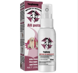 YEGBONG Pet Fur  Insect Repellent Spray Fleas Tick And Mosquitoes Spray For Dogs Cats And Home Fleas Treatments For Dogs And Home Fleas Killers Soothing Pet Skin Pet Insect Repellent (25ml)