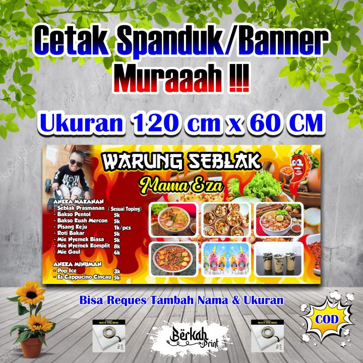 Spanduk Banner Warung Seblak Ukuran 120 cm x 60 cm