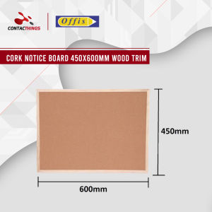 OFFIS Cork Notice Board 450x600mm Wood Frame (Self Retracting/Recovering Material) - OFI8360130K