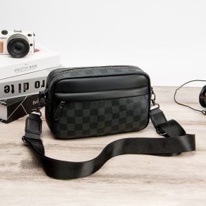 WYTD New Mens Crossbody Bag PU Leather Single Shoulder Bag Business Casual Messenger Bag