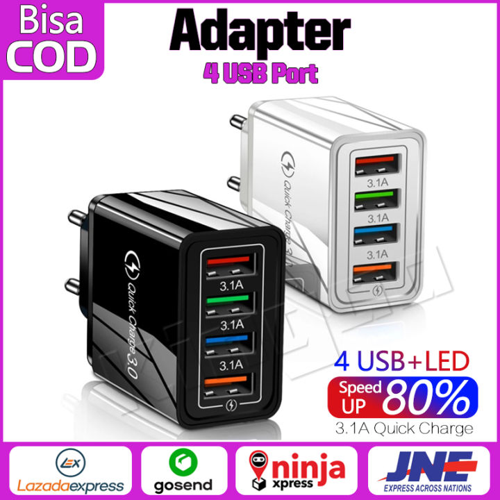 Adapter Charger 5V 3.1A 4 Port USB Quick Charging Fast Charging