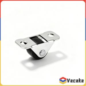 Vacaka Low Profile 1.3cm Small Fixed Furniture Casters Silent Bearing Mini Rolling Wheels 1Pc