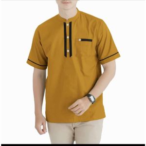 BAJU KOKO KURTA ABU B AKAR HARGA SATUAN LENGAN PENDEK BAHAN FULL KATUN ADEM DIPAKAI