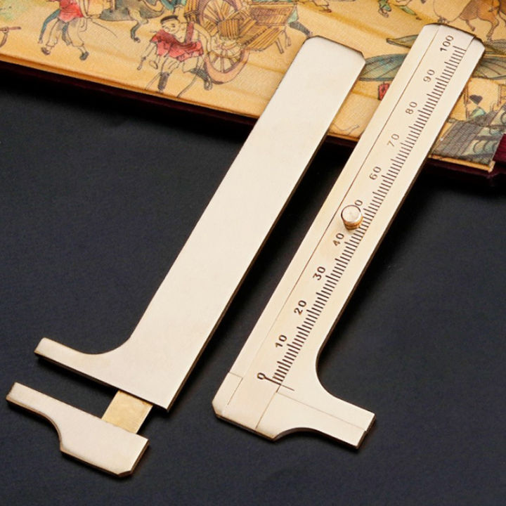 [DUJUDU] Mini Brass Scale 80/100mm Sliding Gauge Vernier Caliper Ruler ...
