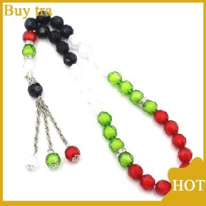 [Buytra] Palestine Flag Color Country Map Bracelet Muslim Small Bead Acrylic Rosary Beads Worship Bracelet Eid Islamic Prayer Beads