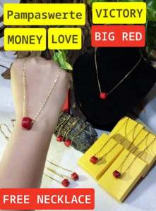 Lucky Charm Pangil Corales Pendant Necklace for LOVE VICTORY MONEY HEALTH and PROTECTION (FREE Bangkok Gold Necklace) PAMPASWERTE