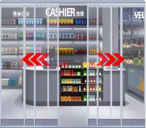 VCology -Tirai pintu magnetik dengan rel geser penahan angin dan menjaga hangat saat musim dingin tirai pintu AC untuk toko komersial dorong-tarik dan bisa dipindah tebal 3mm PVC transparan dengan magnet.