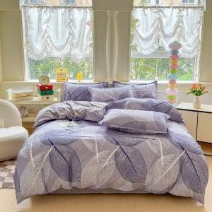 ชุดแผ่น4in1ลายดอกไม้ชุด3in1ผ้าปูที่นอนเรียบการ์ตูนชุดเดียวชุดปลอกผ้านวมระบายอากาศมีซิป