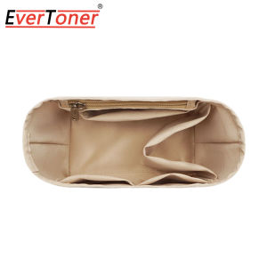 EverToner for LONGCHAMP Replay Handbag Inner Bag Satin Insert Bag for Tote Bag Lining Partition with Zipper Travel Inner Purse Portable Cosmetic Bags Storage