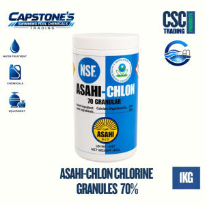 ASAHI-CHLON 70% CHLORINE GRANULES | CALCIUM HYPOCHLORITE | SWIMMING POOL WATER SANITIZER | 1 KG