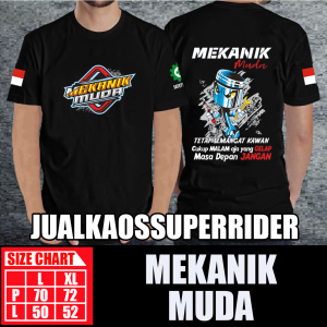 BAJU KAOS DISTRO MEKANIK MUDA TETAP SEMANGAT KAWAN